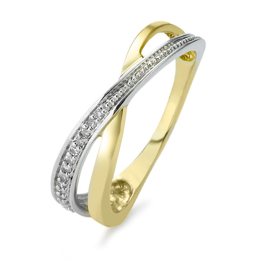 Anello Oro giallo 375/9K Diamante 0.06 ct, 14 pietra, w-si