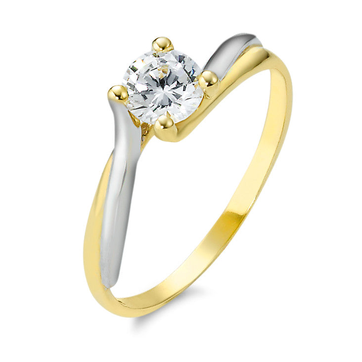 Anello solitario Oro giallo 375/9K Zirconia