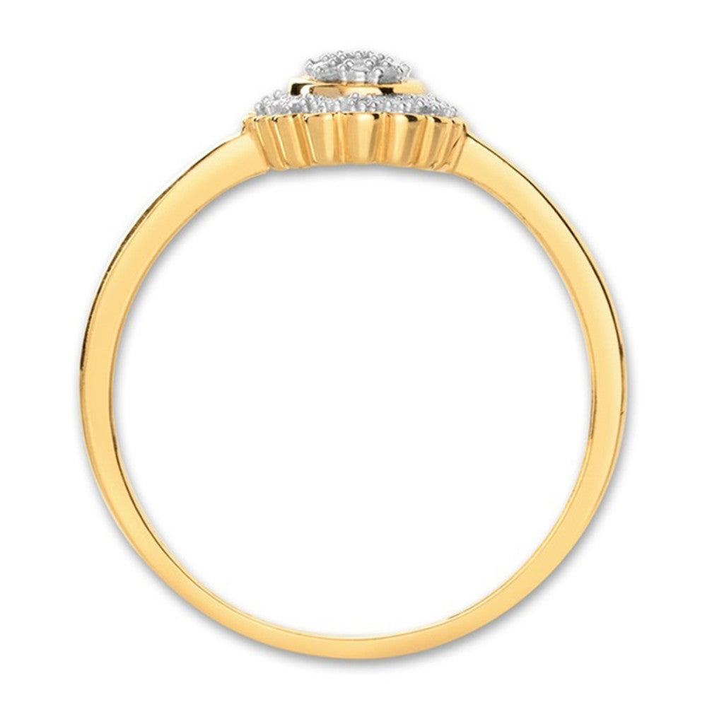 Anello Oro giallo 375/9K Diamante 0.05 ct, 18 pietra, w-si