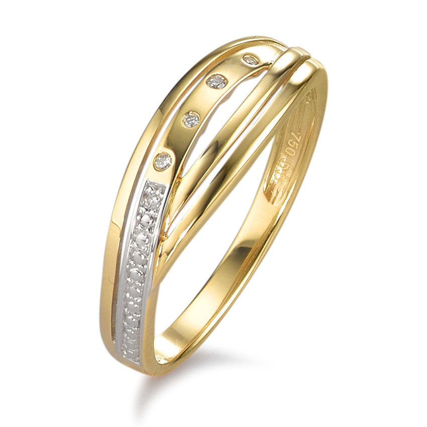 Fingerring 750/18 K Gelbgold Diamant 0.02 ct, w-si