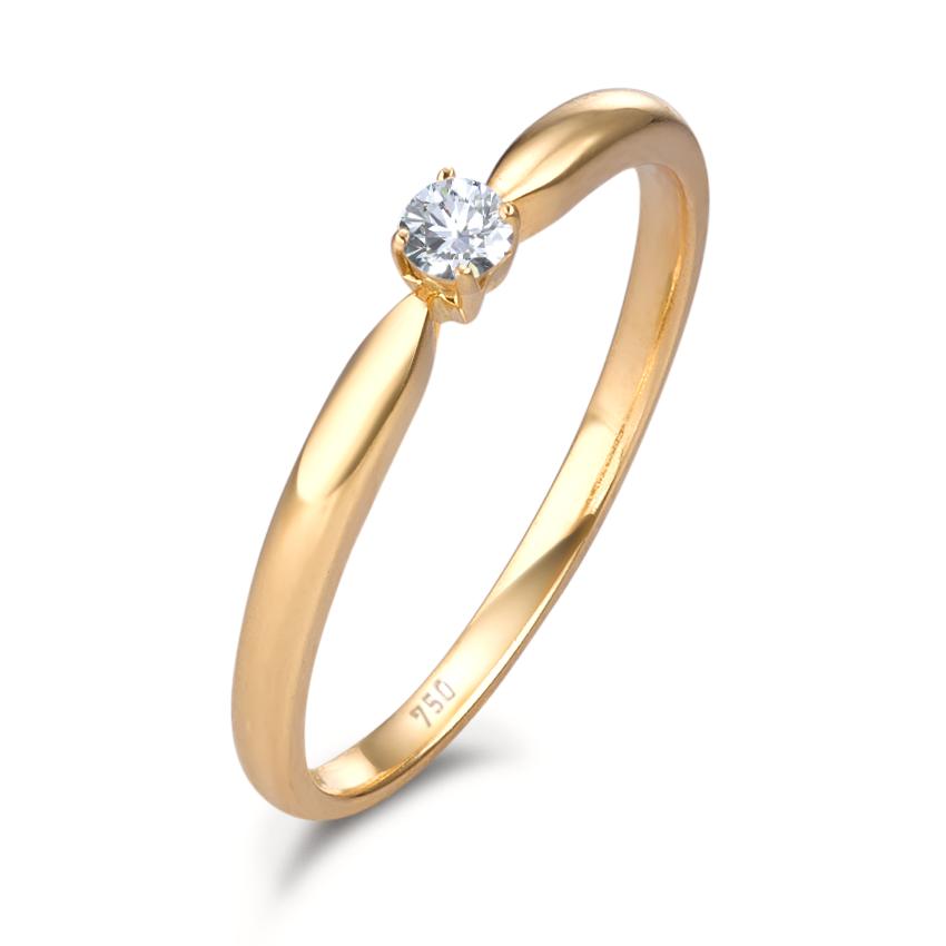 Bague solitaire or 750 diamant