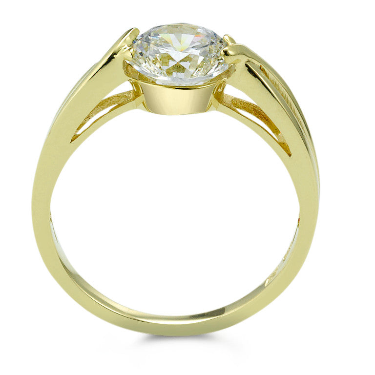 Anello solitario Oro giallo 375/9K Zirconia