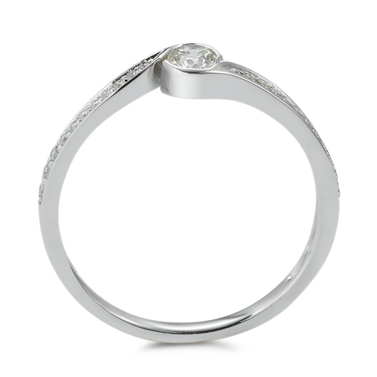 Fingerring 750/18 K Weissgold Diamant 0.25 ct, w-si