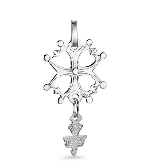 Pendentif 925 croix huguenote