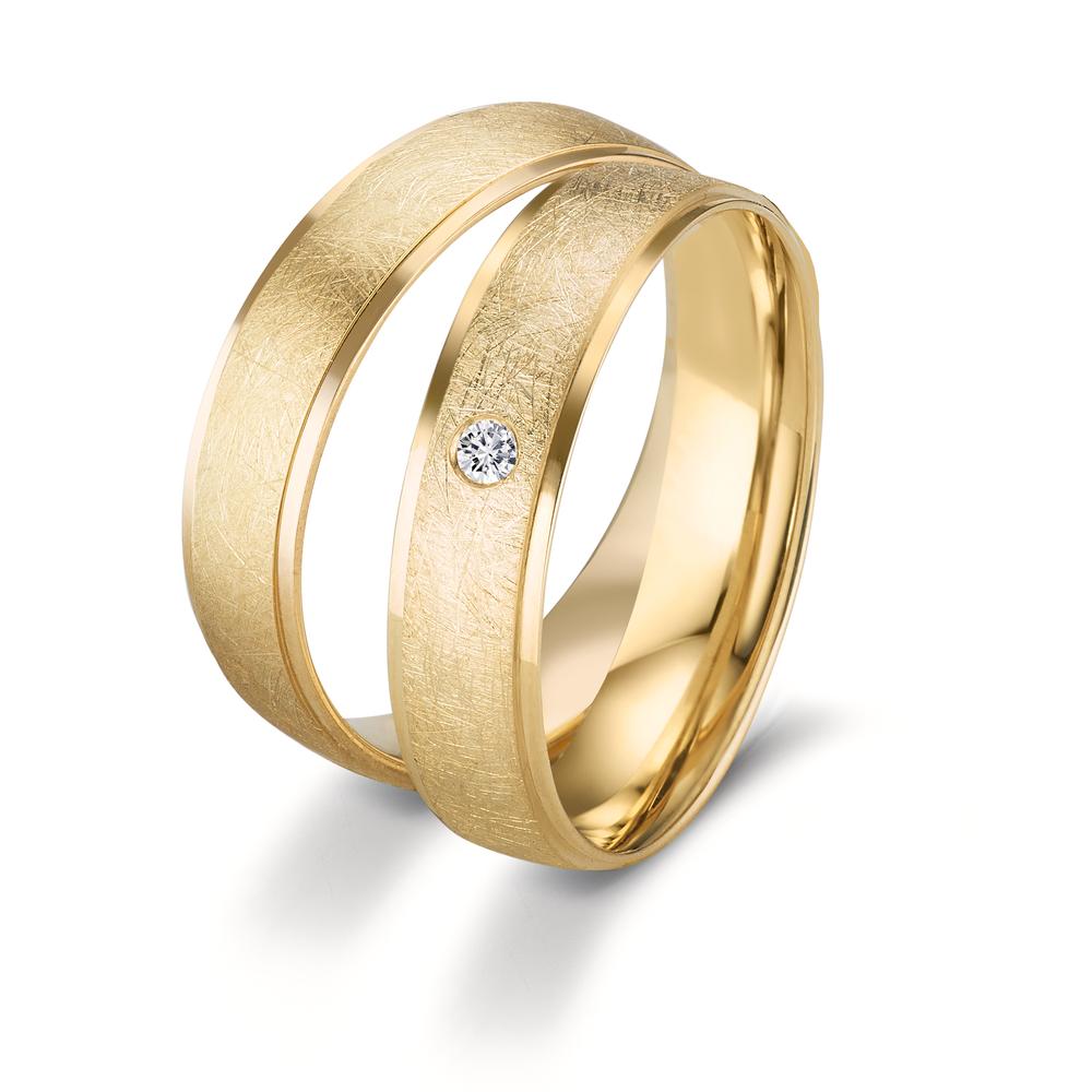 Partnerring 375/9 K Gelbgold Diamant 0.025 ct, w-si