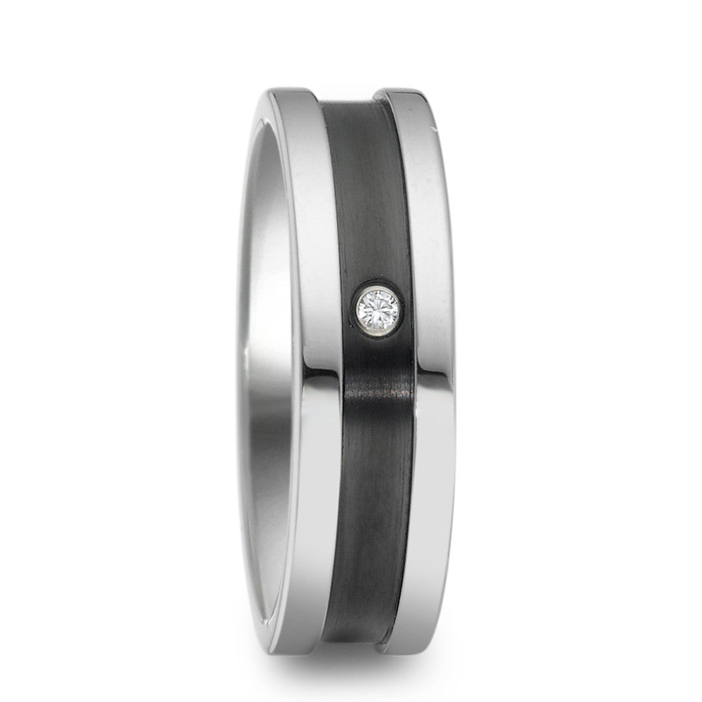 Partnerring Edelstahl Zirkonia