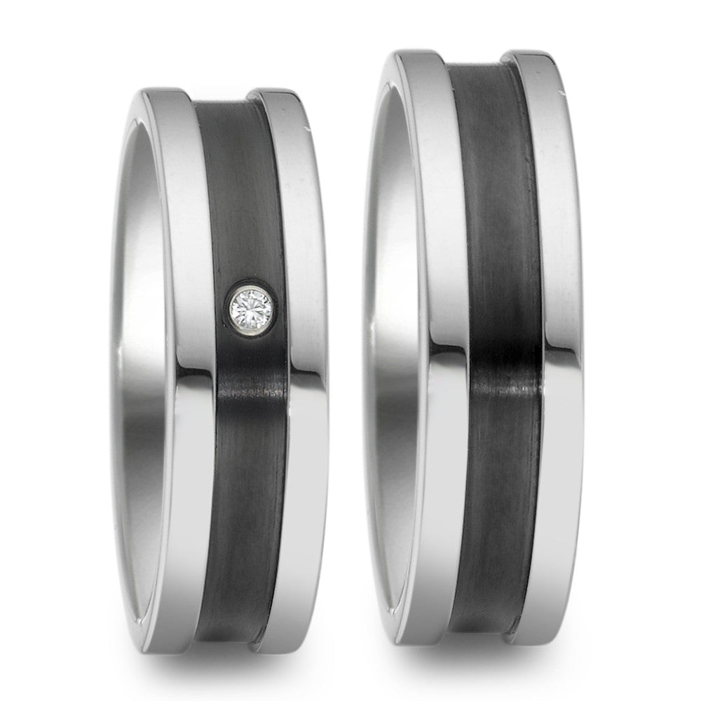 Partnerring Edelstahl Zirkonia