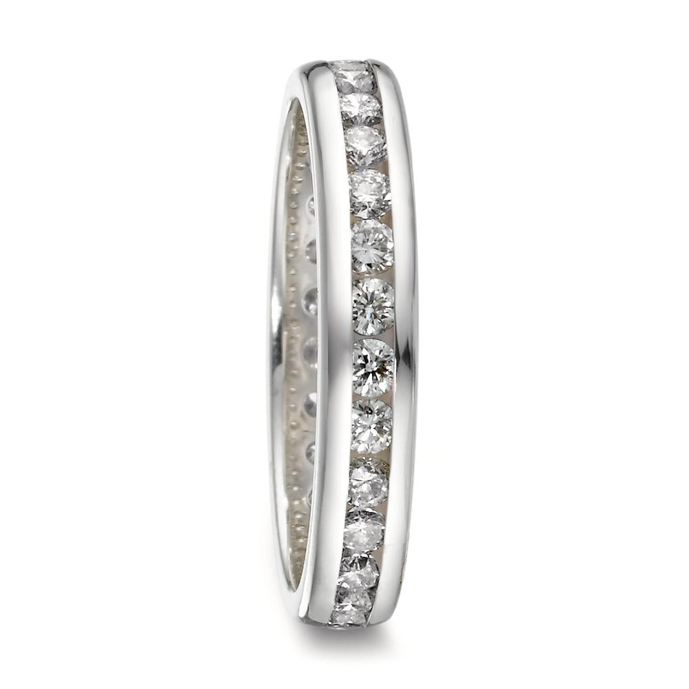 Memory Ring 750/18 K Weissgold Diamant 1 ct, w-si