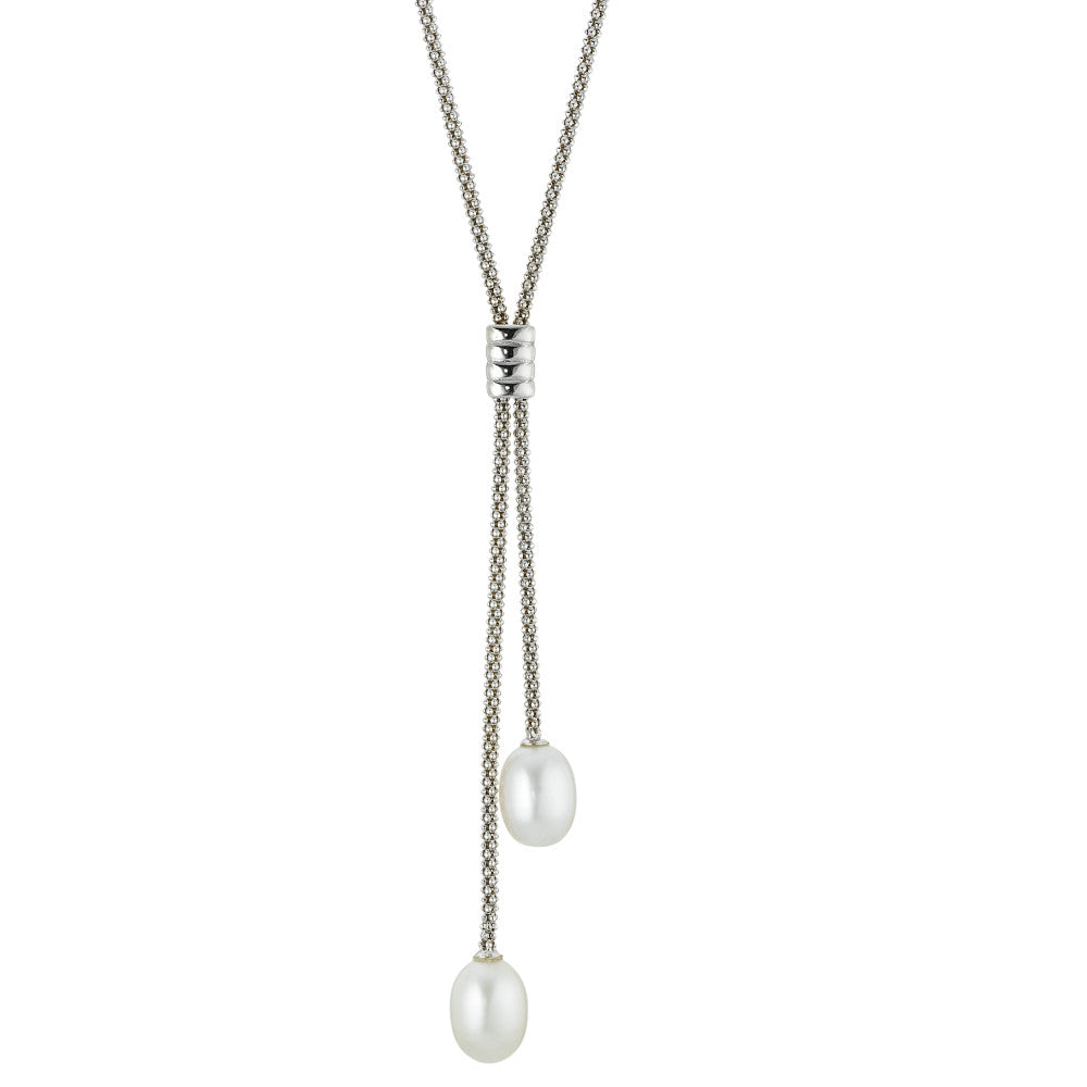 Collier argent avec perles, 45 cm