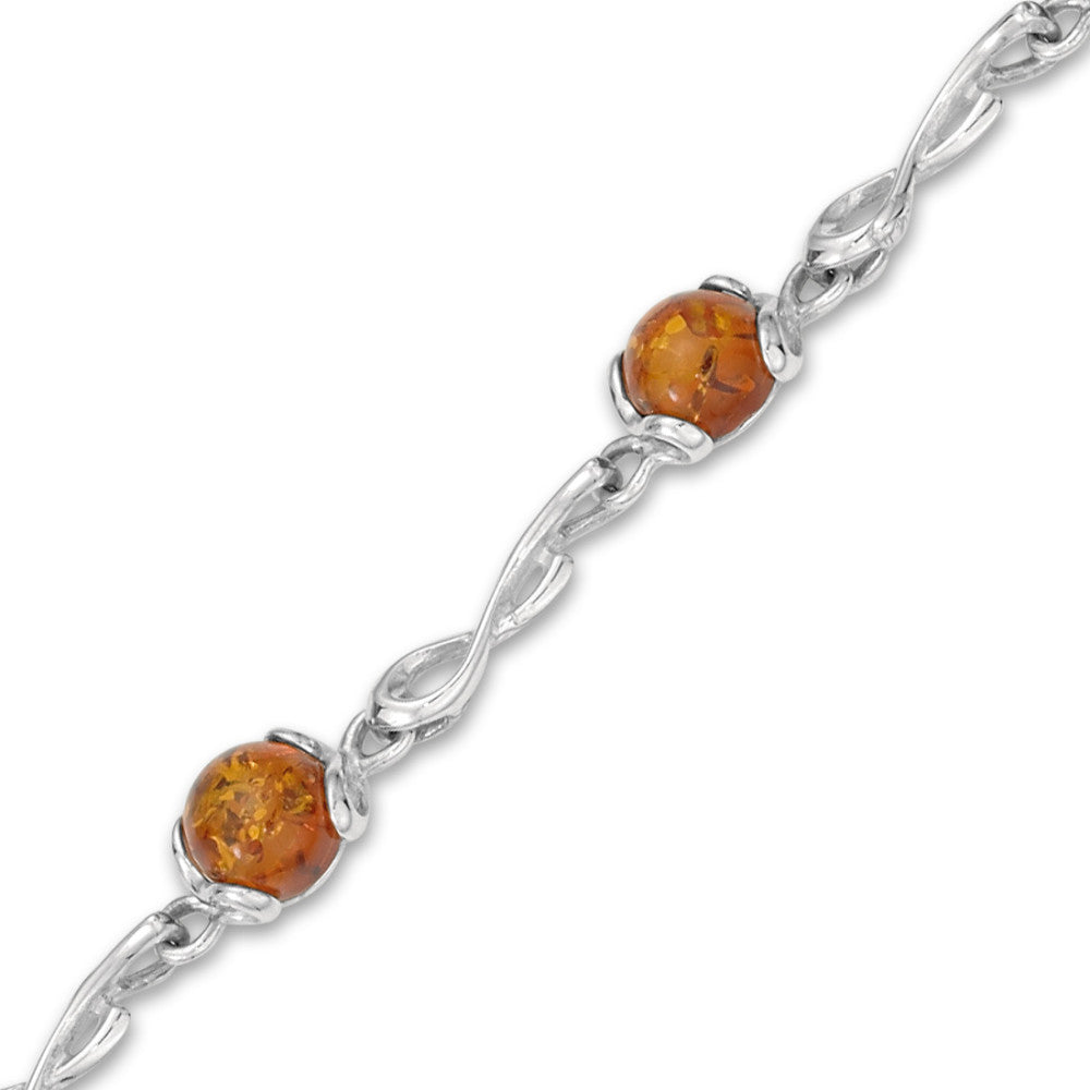 Bracelet argent et ambre