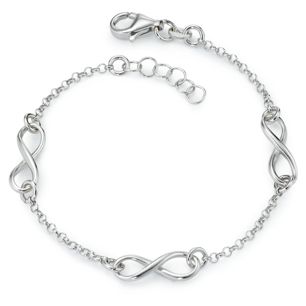 Bracciale Argento rodiato Infinito 17-19 cm