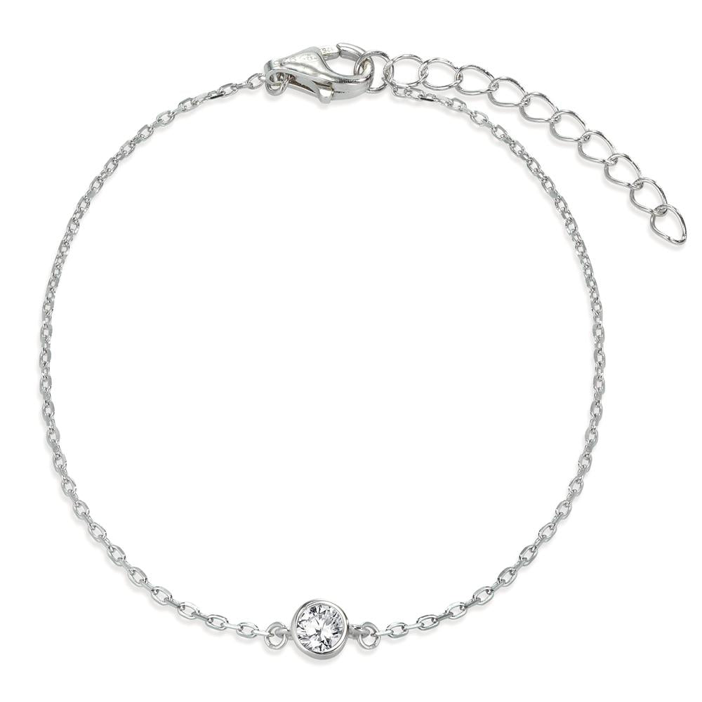 Bracciale Argento Zirconia rodiato 16-19 cm