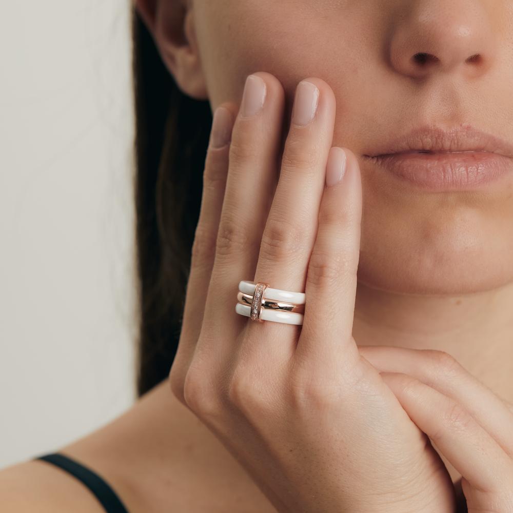 Bague céramique blanche