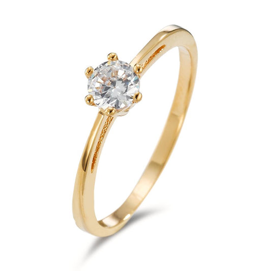 Bague solitaire dorée