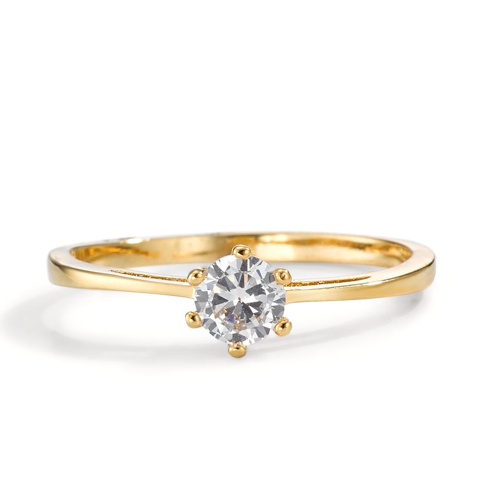 Bague solitaire dorée