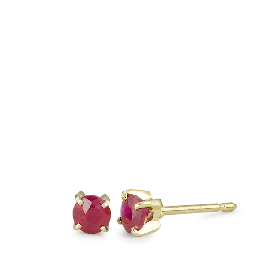 Boucles d'oreilles or et rubis