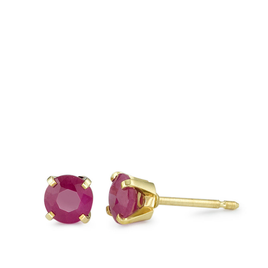 Boucles d'oreilles or et rubis