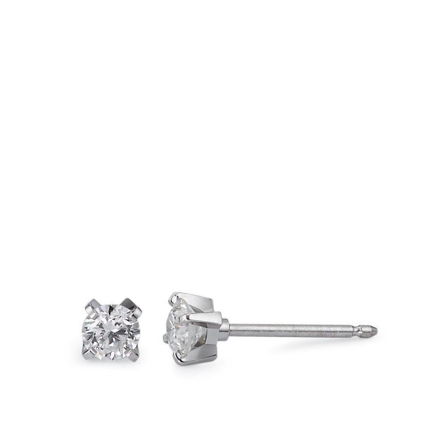 Orecchini a bottone Oro bianco 750/18 carati Diamante 0.20 ct, 2 pietra, w-si