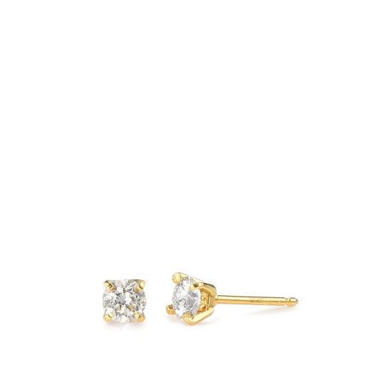 Orecchini a bottone Oro giallo 750/18 carati Diamante 0.20 ct, 2 pietra, w-si