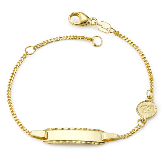 Bracciale con incisione Oro giallo 375/9K Angelo custode 12-14 cm