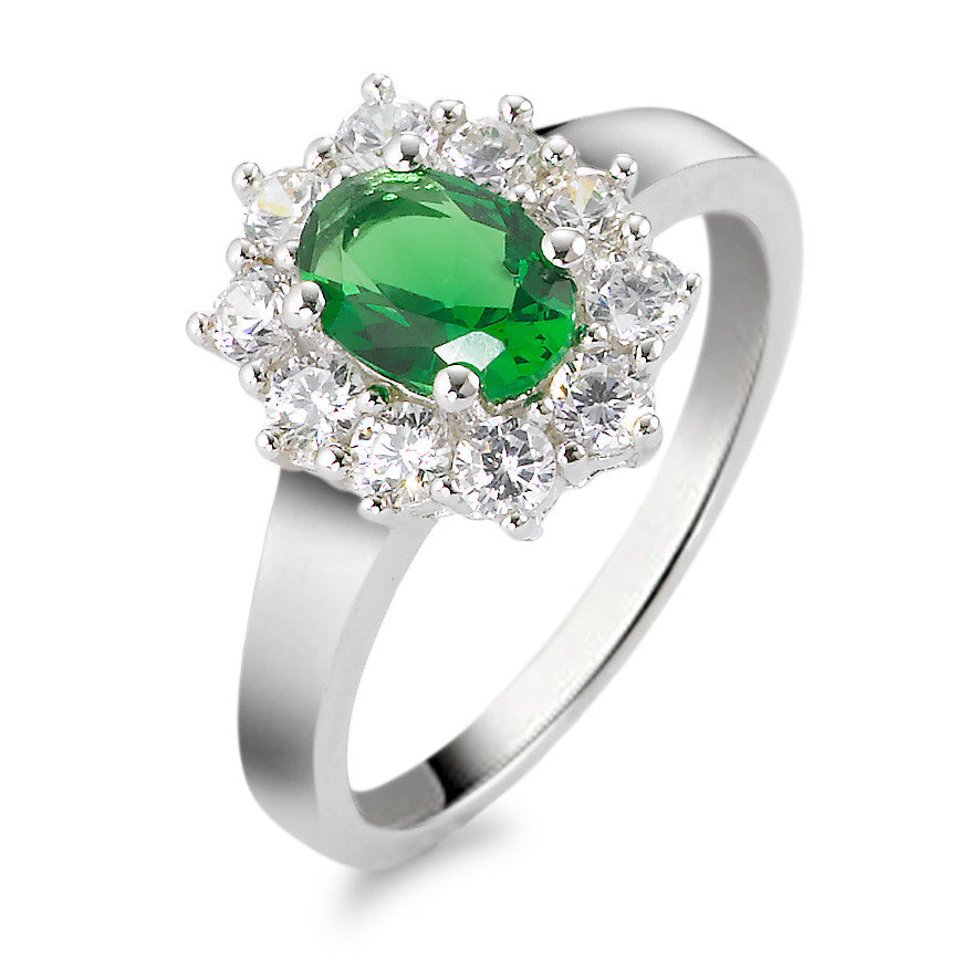 Anello Argento Zirconia verde