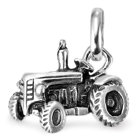 Pendentif Argent Patinée Tracteur