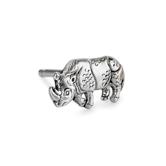 Clous d'oreille à l'unité Argent Rhinocéros