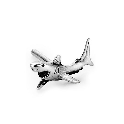 Clous d'oreille à l'unité Argent Requin