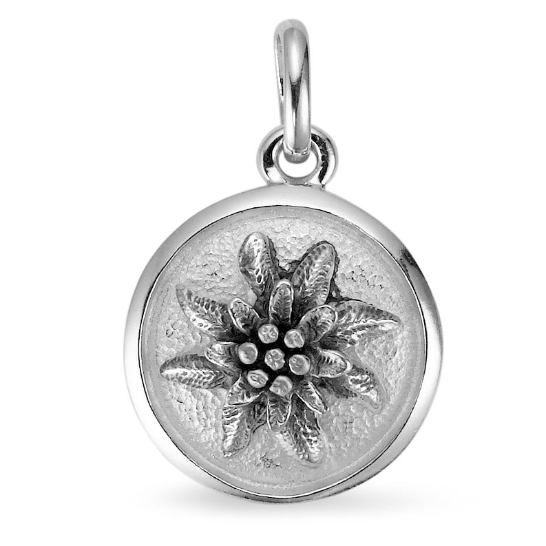 Pendentif Argent Patinée Edelweiss Ø15 mm