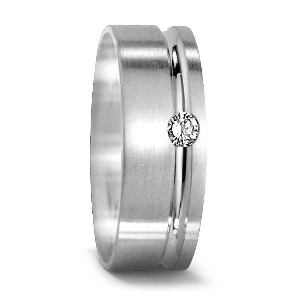 Alliance Or blanc 18K Diamant 0.09 ct, w-if