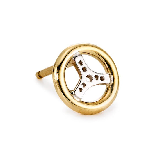 Clous d'oreille à l'unité Or jaune 18K Volant Ø9 mm