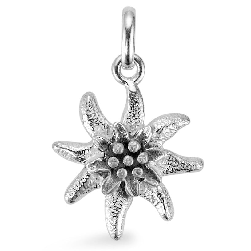 Pendentif Argent Patinée Edelweiss Ø16 mm