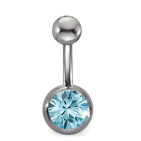 Piercing nombril Titane Cristal aqua