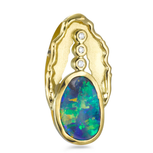 Anhänger 750/18 K Gelbgold Opal