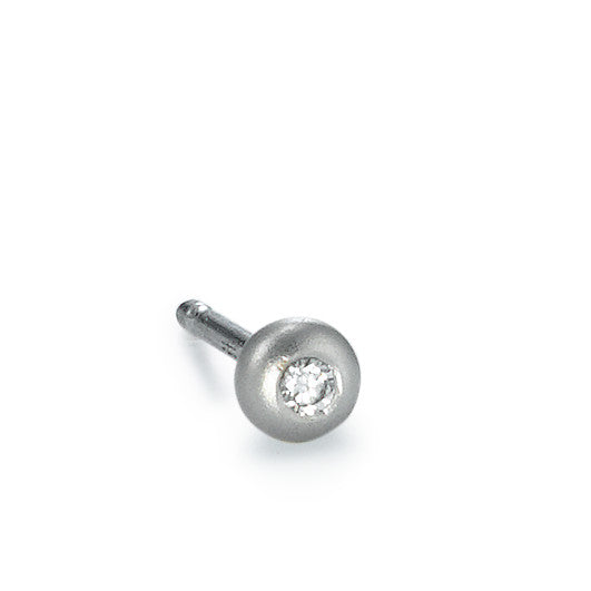 Orecchini a bottone 1 pz Platino 950 Diamante 0.02 ct, w-si Ø4 mm