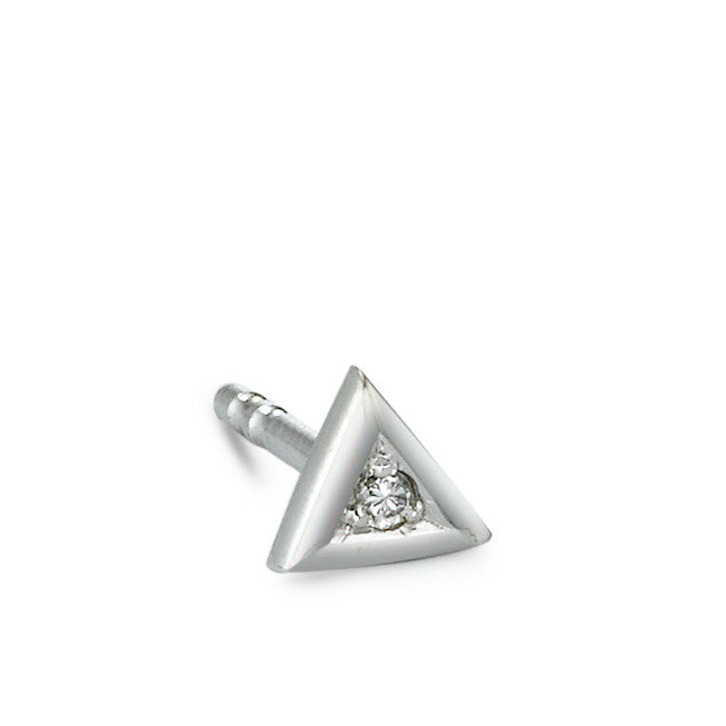 Orecchini a bottone 1 pz Platino 950 Diamante 0.007 ct, w-si Ø4 mm