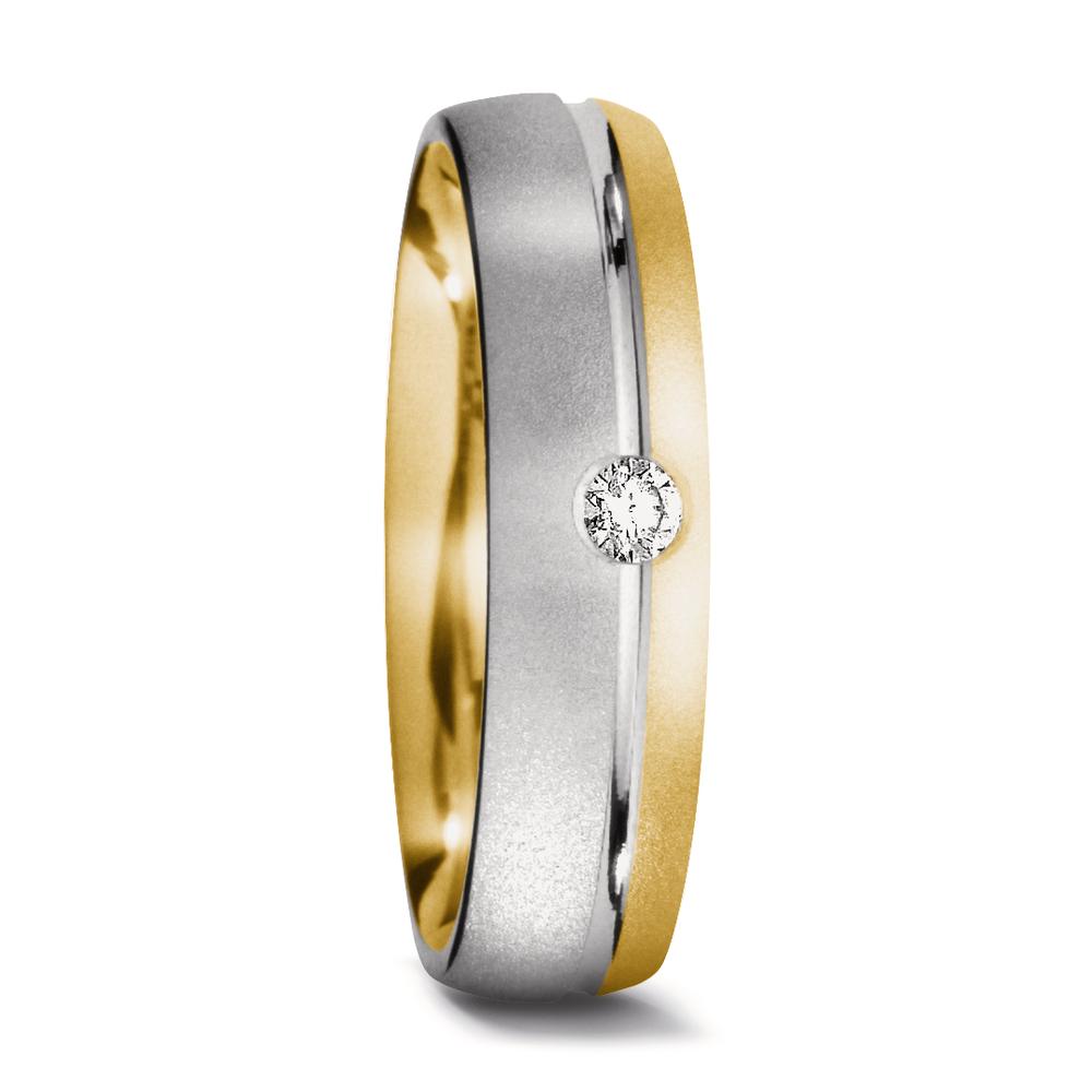 Alliance Or jaune 18K, Or blanc 18K Diamant 0.05 ct, tw-si