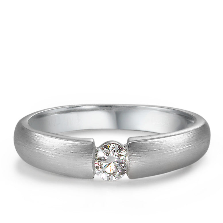 Bague solitaire Or blanc 18K Diamant blanc, 0.20 ct, w-si Ø3.8 mm