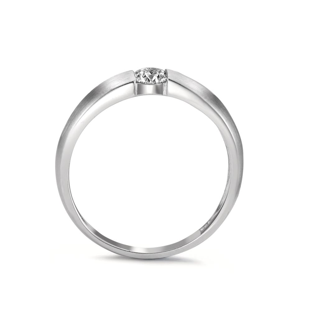 Bague solitaire Or blanc 18K Diamant blanc, 0.20 ct, w-si Ø3.8 mm