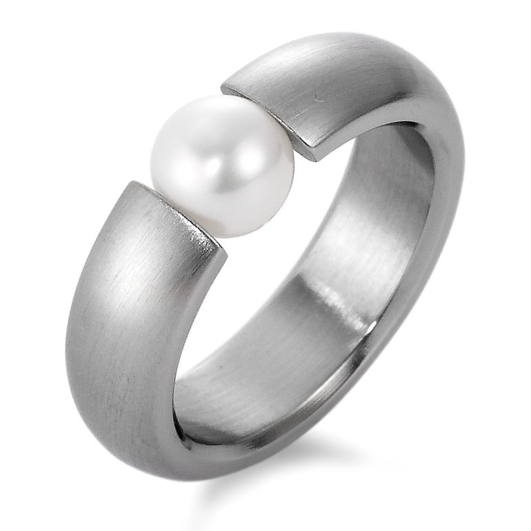 Bague Acier inoxydable perle d'eau douce