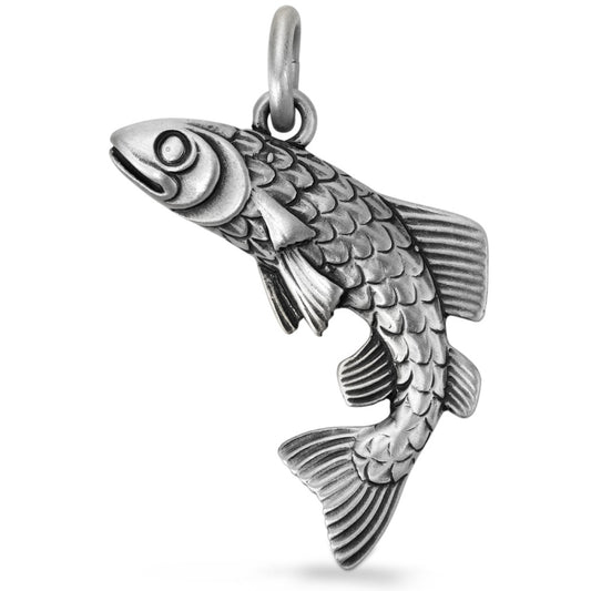 Pendentif Argent Patinée Poisson