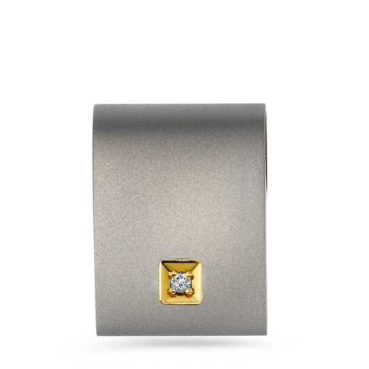 Ciondolo Titanio, Oro giallo 750/18 carati Diamante 0.02 ct, w-si