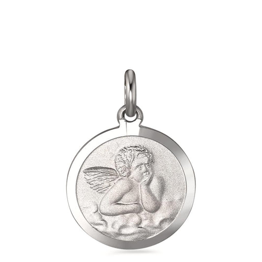 Pendentif Argent Rhodié Ange gardien Ø15 mm