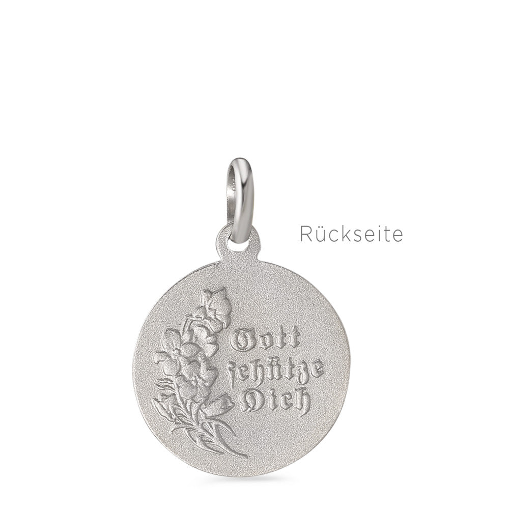 Pendentif Argent Rhodié Ange gardien Ø15 mm