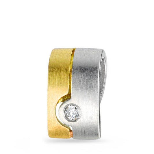 Anhänger 950 Platin, 750/18 K Gelbgold Diamant 0.03 ct, w-si