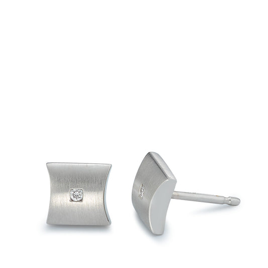 Clous d'oreilles Platine 950 Diamant 0.04 ct, 2 Pierres