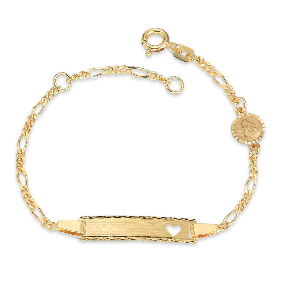 Bracciale con incisione Oro giallo 750/18 carati Cuore 12-14 cm