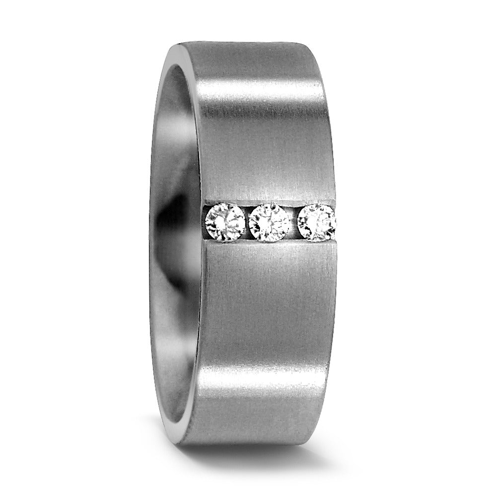 Alliance Titane Diamant 0.09 ct, 3 Pierres, w-si