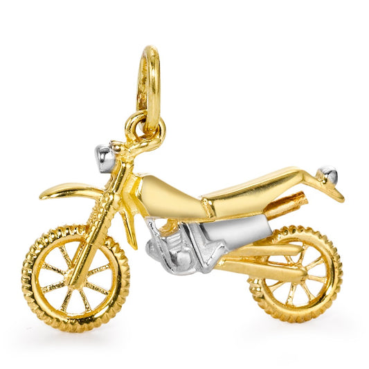 Pendentif Or jaune 18K Bicolore Moto