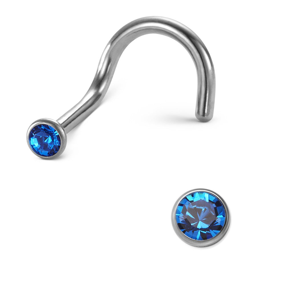 Clous de nez Titane Cristal bleu Ø2.5 mm